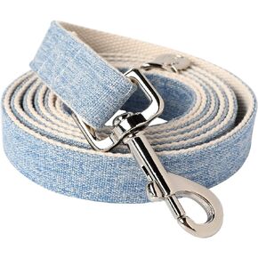 DOGWONG Cotton Hemp Dog Collar, Heavy-Duty White Dog Collar Durable Soft Natural Fabric Pet Dog Collar Cute Wedding Puppy Necklace for Small Medium Large Dog