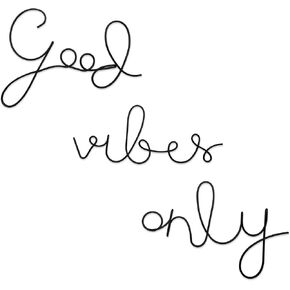 Ecqizer Good Vibes Only Signs Wall Decor Metal Wire Letters Wall Decor Metal Wire Art Decor Inspirational Wall Decoration for Home Room Office Wall (Black) in Saudi Arabia