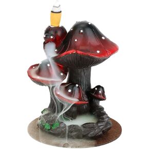 YYW Cute Mushroom Incense Holder, Backflow Incense Burner, with 20 Backflow Incense Cones 30 Incense Sticks, Handmade Waterfall Backflow Incense Burner, Adorable Home Decoration Accessories in Saudi Arabia