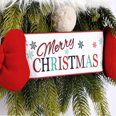 Sggvecsy Christmas Wreath Gnome Wreath with Lights Santa Gnome Christmas Hanging Sign Front Door Decoration Artificial Pine Spruce Wreath Swedish Tomte Wall Décor for Xmas Home Porch Indoor Outdoor in Saudi Arabia