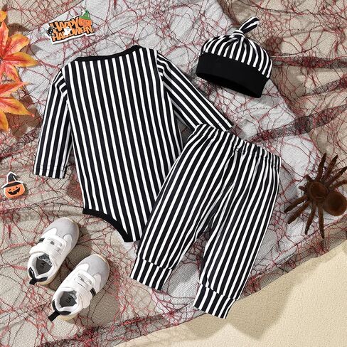 HIHA الرضع طفل الفتيان الفتيات ملابس الهالوين طويلة الأكمام رومبير السراويل مجموعة 3 قطعة الملابس in Kuwait