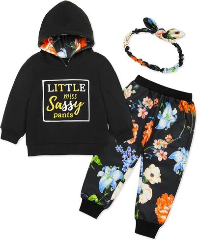 Baby Girl Clothes Toddler Hoodie Outfit Summer Floral Sweatshirt Cute Pant Infant Clothing 6 12 18 Months 2 3 4T in Saudi Arabia