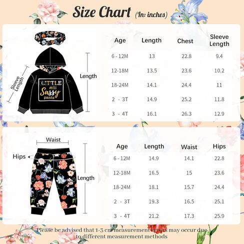 Baby Girl Clothes Toddler Hoodie Outfit Summer Floral Sweatshirt Cute Pant Infant Clothing 6 12 18 Months 2 3 4T in Saudi Arabia