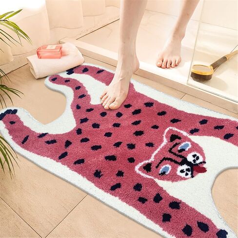 سجادة أطفال لطيفة من ABREEZE، سجادة منطقة الفهد لغرفة الأطفال، سجادة حمام منفوشة من الألياف الدقيقة، سجادة أرضية فائقة الامتصاص لغرفة النوم، الحمام، غرفة اللعب، ديكور المنزل، قابلة للغسل, 2'x4.3' in Kuwait