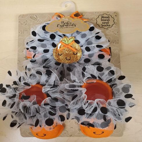 جوارب وقبعات أو عصابات رأس للعطلات للأطفال مع أقواس للهالوين وعيد الشكر، للأعمار من 0 إلى 6 أشهر - مجموعتان من قطعتين in Kuwait