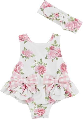 مجموعة ملابس السباحة وعصابة الرأس من قطعة واحدة للفتيات من Mud Pie in Kuwait