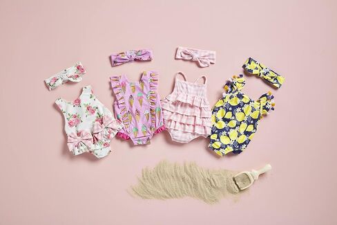 مجموعة ملابس السباحة وعصابة الرأس من قطعة واحدة للفتيات من Mud Pie in Kuwait