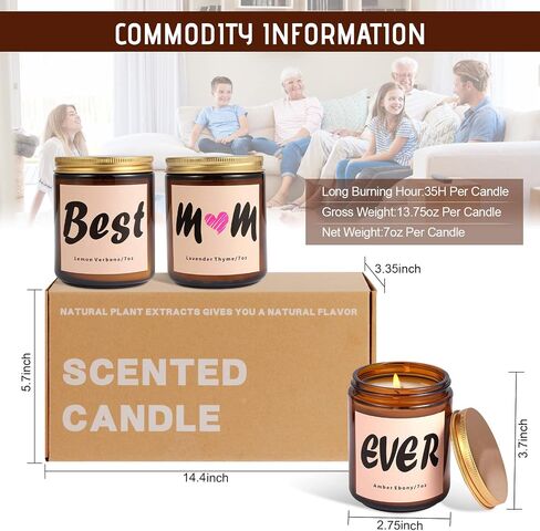 Luspan Gifts for Mom from Daughter, Son - Birthday Gifts for Mom, Mom Gifts, Mom Birthday Gifts from Daughter, Mothers Day Gifts, Christmas Gifts for Mom,Best Mom Ever Candles Gifts in Saudi Arabia