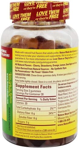 Nature Made Adult Gummies Fiber Assorted Fruit - 90 Gummies in Saudi Arabia