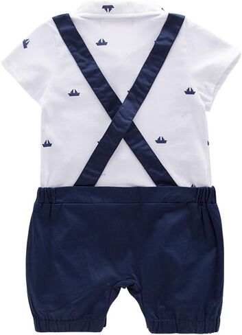 رومبر LXKIKMM للأطفال حديثي الولادة من الأولاد بأكمام قصيرة وربطة عنق على شكل فيونكة in Kuwait