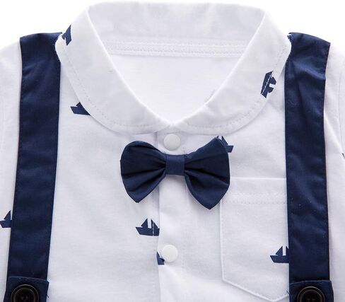 رومبر LXKIKMM للأطفال حديثي الولادة من الأولاد بأكمام قصيرة وربطة عنق على شكل فيونكة in Kuwait