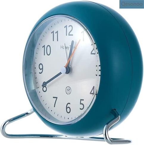 4 Inch Round Non-Ticking Alarm Clock, Battery Operated, Light Emitting Function, Super Silent Alarm Clock, Simple and Stylish Design for DeskBedroom (Black) in Saudi Arabia
