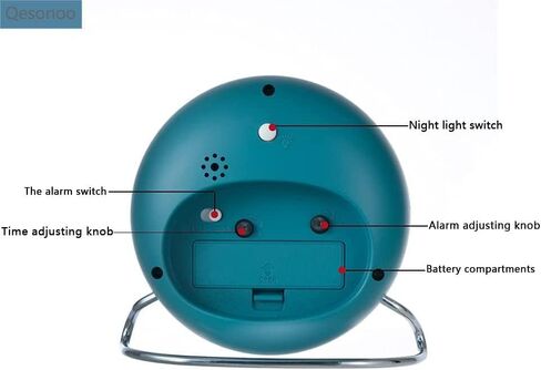 4 Inch Round Non-Ticking Alarm Clock, Battery Operated, Light Emitting Function, Super Silent Alarm Clock, Simple and Stylish Design for DeskBedroom (Black) in Saudi Arabia