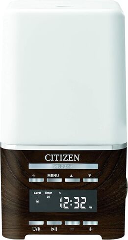 Citizen Clocks Model CC1036 SensoryTime Sensory Time Essential Oil Diffusor Wellness Clock, Alarm, Bluetooth Connection, Room Light, and USB Charging, 7 3/4" H x 4 1/4" W x 4 1/4" D, White in Saudi Arabia