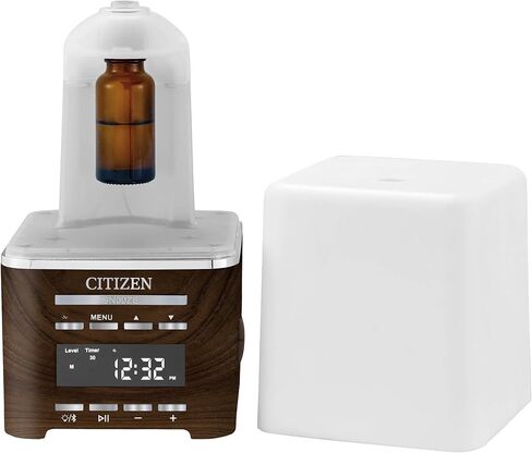 Citizen Clocks Model CC1036 SensoryTime Sensory Time Essential Oil Diffusor Wellness Clock, Alarm, Bluetooth Connection, Room Light, and USB Charging, 7 3/4" H x 4 1/4" W x 4 1/4" D, White in Saudi Arabia