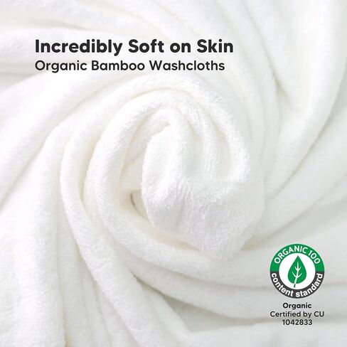 KeaBabies 8-Pack Organic Baby Bibs for Girls & Boys and 6-Pack Organic Baby Washcloths - Teething Baby Bibs for Boy, Girl - Soft Bamboo Viscose Washcloth, Baby Wash Cloths in Saudi Arabia