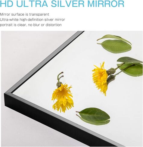 NeuType Wall-Mounted Mirror Rectangular Hanging Mirror Metal Framed Wall Mirror, Best for Bathroom, Washroom, Bedroom, Living Room, Black, 38"x26" in Saudi Arabia