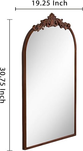 COVLON Vintage Arch Wall Mirror, 19.25" x 30.75" Traditional Vanity Mirror, Baroque Antique Mirror with Metal Frame for Living Room, Hallway, Bedroom, Fireplace, Bathroom or Entryway in Saudi Arabia