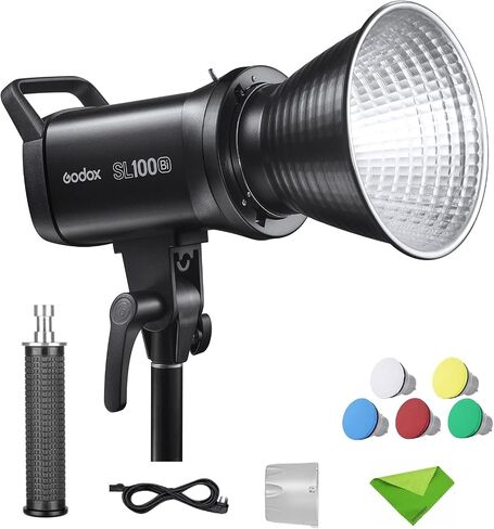 Godox SL100Bi LED ضوء فيديو 100 واط ثنائي اللون 2800-6500K CRI96+ TLCI97+ 11 تأثير إضاءة LED مستمر ضوء فيديو ضوء الفيلم، أضواء لفيلم إضاءة الفيديو، تركيب للفيديو، إنشاء المحتوى، الإنتاج التجاري in Kuwait