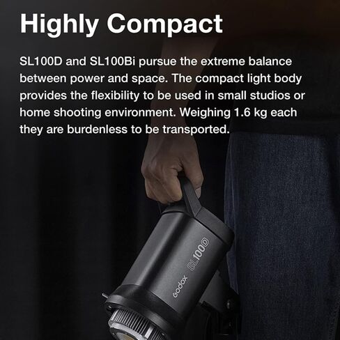 Godox SL100Bi LED ضوء فيديو 100 واط ثنائي اللون 2800-6500K CRI96+ TLCI97+ 11 تأثير إضاءة LED مستمر ضوء فيديو ضوء الفيلم، أضواء لفيلم إضاءة الفيديو، تركيب للفيديو، إنشاء المحتوى، الإنتاج التجاري in Kuwait