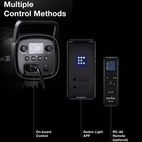 Godox SL100Bi LED ضوء فيديو 100 واط ثنائي اللون 2800-6500K CRI96+ TLCI97+ 11 تأثير إضاءة LED مستمر ضوء فيديو ضوء الفيلم، أضواء لفيلم إضاءة الفيديو، تركيب للفيديو، إنشاء المحتوى، الإنتاج التجاري in Kuwait