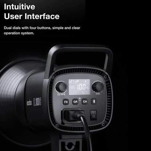 Godox SL100Bi LED ضوء فيديو 100 واط ثنائي اللون 2800-6500K CRI96+ TLCI97+ 11 تأثير إضاءة LED مستمر ضوء فيديو ضوء الفيلم، أضواء لفيلم إضاءة الفيديو، تركيب للفيديو، إنشاء المحتوى، الإنتاج التجاري in Kuwait