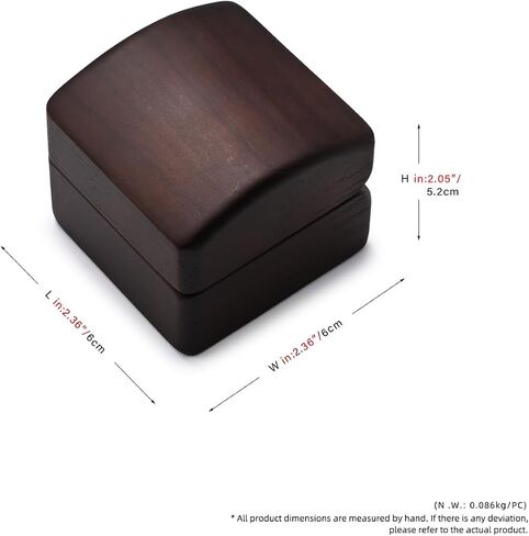 صندوق خاتم اقتراح الخطوبة من Woodten Jewelry، صندوق خاتم فردي من الخشب الصلب للاقتراح، الزفاف (بيج) in Saudi Arabia