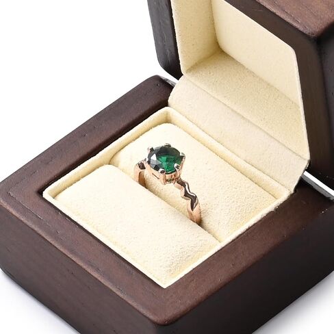 صندوق خاتم اقتراح الخطوبة من Woodten Jewelry، صندوق خاتم فردي من الخشب الصلب للاقتراح، الزفاف (بيج) in Saudi Arabia
