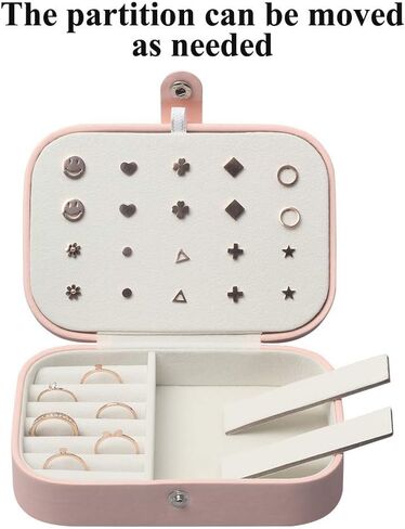 DerBlue Travel Jewelry Case,Small Jewelry Box,Portable Travel Jewelry Box Organizer Display Storage Case for Rings and Earrings in Kuwait