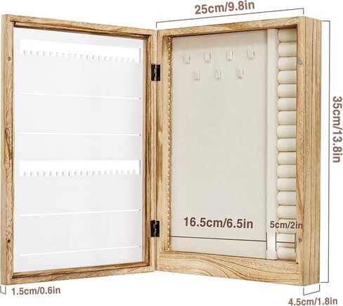 تيك توك صندوق مجوهرات مع اضواء LED، منظم مجوهرات معلق، علبة تخزين حامل مجوهرات للقلائد والاقراط والخواتم والاساور، هدية للنساء والفتيات in Kuwait