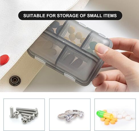 Wikineon Pill Box Pill Organiser Tablet Organiser Medicine Storage Box for Vitamins Medication, suitable portable in Pocket Bag for Trip Waterproof 10 Compartments Pill Organizer, Medication Organizer in Kuwait