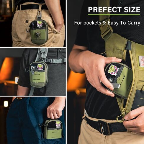 حقيبة TACTICAL GEEK Block F المحمولة EDC، حقيبة خصر مدمجة، منظم جيب مولي، محفظة متعددة الأغراض مصنوعة من نايلون كوردورا 500D لتخزين المعدات والبطاقات متعددة الاستخدامات - أسود in Saudi Arabia