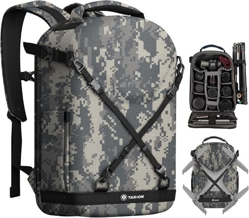 TARION Hardshell Camera Backpack Bag: 3-side Hard Case Camera Backpack Photography Bag DSLR Backpack Bag with Waterproof Raincover Laptop/Tripod Compartment for Men Women Photographers Black in Saudi Arabia