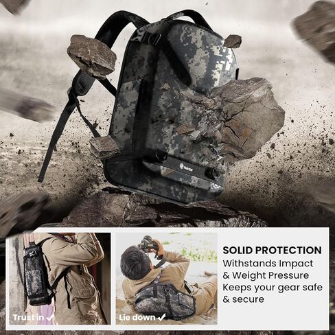 TARION Hardshell Camera Backpack Bag: 3-side Hard Case Camera Backpack Photography Bag DSLR Backpack Bag with Waterproof Raincover Laptop/Tripod Compartment for Men Women Photographers Black in Saudi Arabia