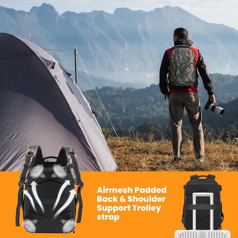 TARION Hardshell Camera Backpack Bag: 3-side Hard Case Camera Backpack Photography Bag DSLR Backpack Bag with Waterproof Raincover Laptop/Tripod Compartment for Men Women Photographers Black in Saudi Arabia