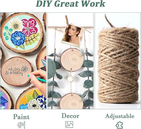 ديكور حائط اوكالبتوس معلق 67 انش من لوكيسنا، ديكور حائط بوهو مع كرمة خشبية مستديرة وشراشيب، نباتات خضراء متينة ونباتات معلقة لديكور غرفة النوم والحمام والمطبخ وغرفة الطعام in Kuwait