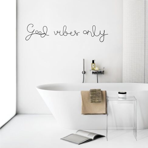 Ecqizer Good Vibes Only Signs Wall Decor Metal Wire Letters Wall Decor Metal Wire Art Decor Inspirational Wall Decoration for Home Room Office Wall (Black) in Saudi Arabia