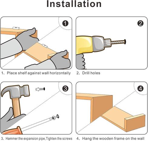 مجموعة أرفف عائمة بتصميم غني من RR مكونة من 6 - أرفف جدارية من الخشب الريفي مع 3 صناديق مربعة و3 أرفف صغيرة على شكل حرف U لتجميع اللمسات النهائية من الخشب المنجرف مجانًا in Kuwait