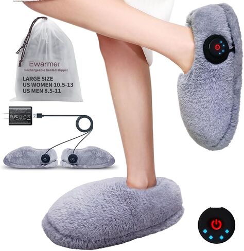 شباشب Ewarmer لتدفئة القدم للأقدام الباردة، أحذية منزلية محمولة للتدفئة الكهربائية للنساء، قابلة لإعادة الشحن، تسخين 3.5-7 ساعات، تعمل ببطارية ليثيوم أو USB (وردي) in Saudi Arabia