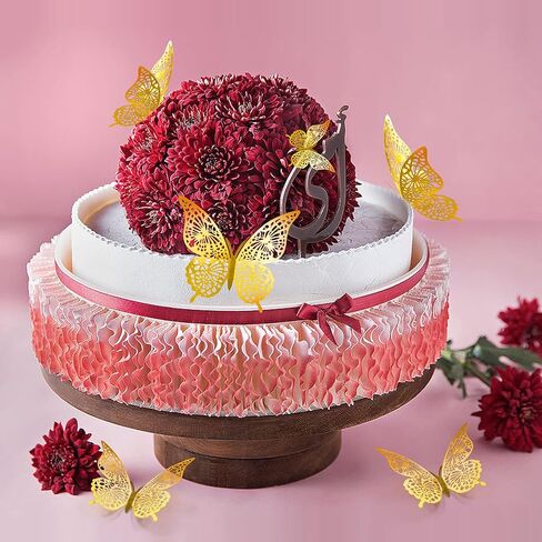 72 Pcs Butterfly Wall Decor, 3D Butterfly Removable Mural Stickers Wall Stickers Decal for Home and Room Decoration (Golden) in Kuwait