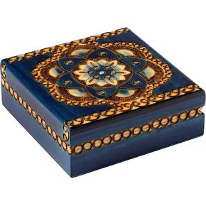 ارتيسان اول صندوق شاكرا لونا خشبي مصقول مصنوع يدويا بالوان زاهية in Kuwait