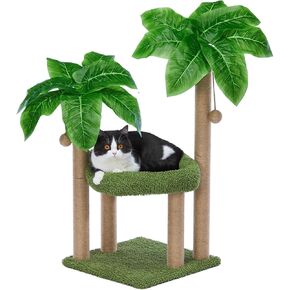 GIOPACO Forrest Cat Scratching Post with Large Plush Top Perch Bed,Cat Scratcher,Cat Tree Small Cat Towerfor Indoor Outdoor Kitten & Adult Cat Use in Kuwait
