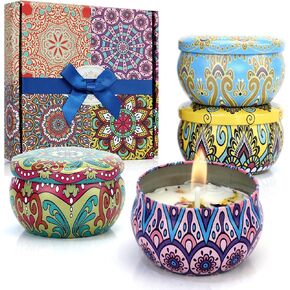 DEELUBAN Scented Candles Gifts for Women, Aromatherapy Candles for Home Scented, 4 Pack Soy Candles Lavender Candle for Girlfriend Mom Spa Dinner Birthday Valentine Halloween Thanksgiving Gifts in Saudi Arabia