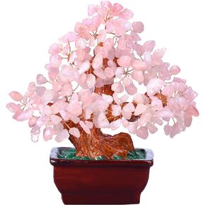 Jovivi Natural 7 Chakra Gemstone Crystal Money Tree Resin Base Bonsai Feng Shui Decorations for Wealth and Luck 6.3"-6.7" in Saudi Arabia