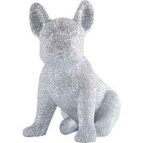 JOOMBE Chic Silver French Bulldog Statue - Sparkling Frenchie Dog Decorations for Modern Home and Office Decor in Kuwait