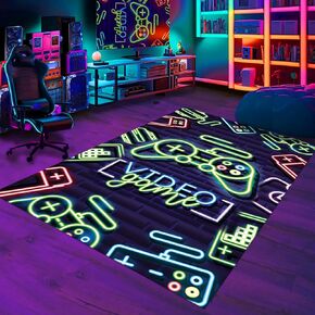 سجادة ألعاب الفيديو لغرفة الأولاد ضوء نيون ممتع سجادة ألعاب الفيديو للأطفال سجادة منطقة غرفة الألعاب سجادة أرضية سجادة الحمام لاعب الأولاد هدايا المنزل غير قابلة للانزلاق سجادة غرفة الألعاب للاعبين الأولاد والأطفال in Kuwait