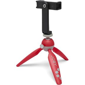 JOBY HandyPod 2 Kit, Table Top Tripod with GripTight 360 Phone Mount and Pin Joint Mount, Phone Tripod for Smartphones, Action Cam and Mirrorless Cameras or Devices up to 1.0Kg (2.2lbs), Red