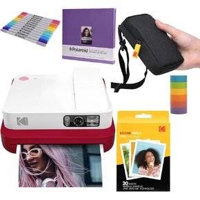 كاميرا KODAK Smile الكلاسيكية الرقمية الفورية مع حزمة بلوتوث (حمراء) إبداعية in Kuwait