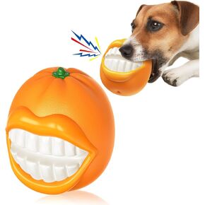 Averxia - Dog Toys for Aggressive Chewers, Puppy Toys Squeaky Orange Shape, Indestructible Dog Chew Toys for -Small Medium & Large Breed in Saudi Arabia