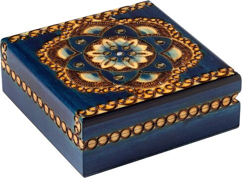 ارتيسان اول صندوق شاكرا لونا خشبي مصقول مصنوع يدويا بالوان زاهية in Kuwait